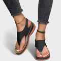 Women's ankle-strap comfort sandals in black with a cushioned anatomic footbed