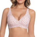 Wireless women's bra in soft beige with built-in lift and smooth side panels