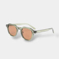 Yacht-inspired round polarised sunglasses with a lightweight frame in green-brown tones