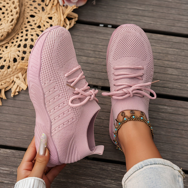 A woman wearing ultra-light comfort trainers on a long walk