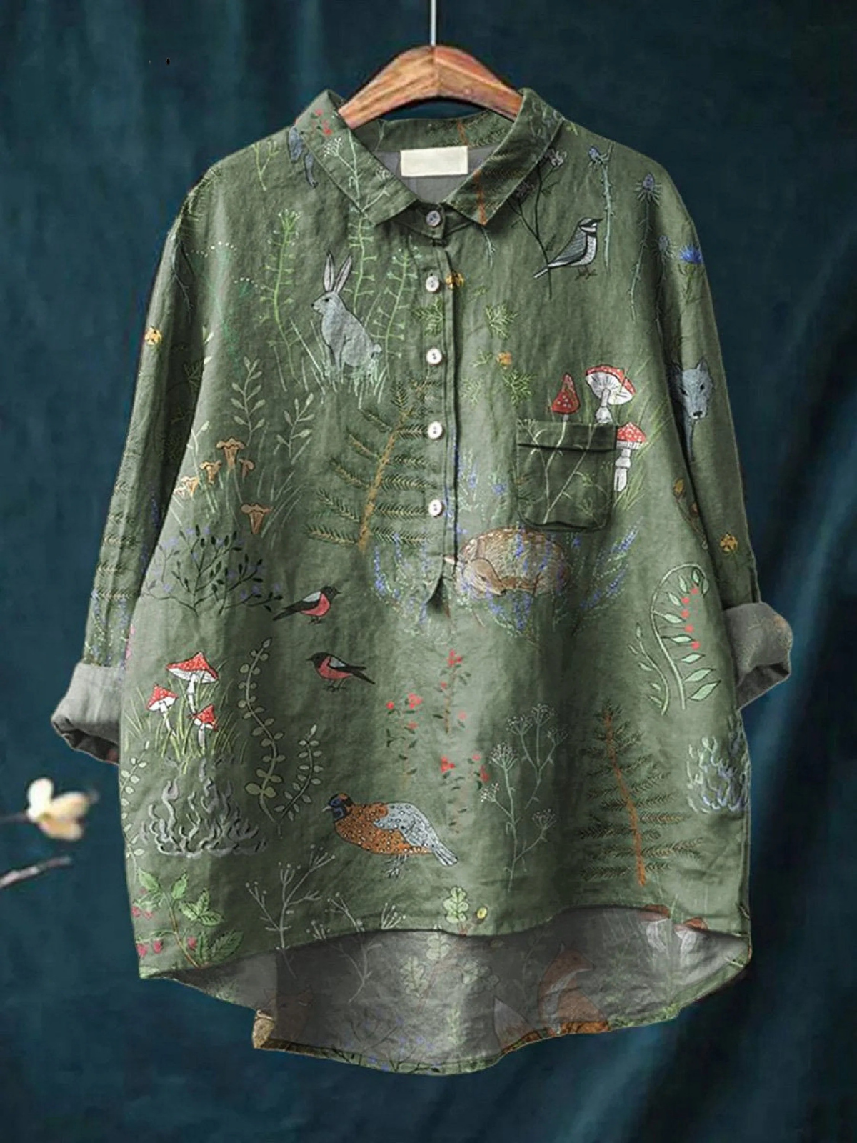 A green classic light top with a relaxed, refined cut and clean, timeless styling
