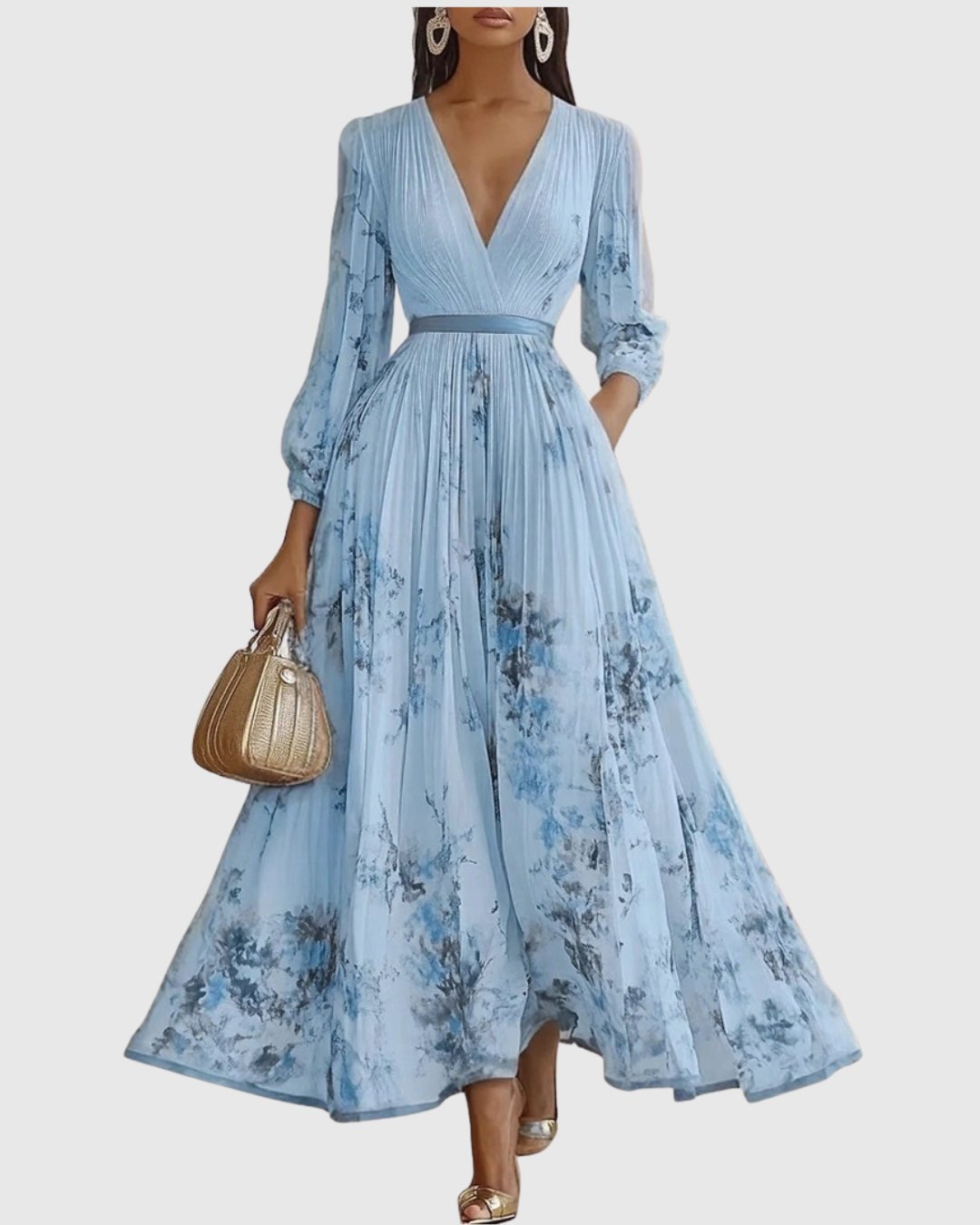 Siena™ - Elegant Pleated Maxi Dress
