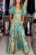 Noor™ - Refined Long Dress with Puff Sleeves
