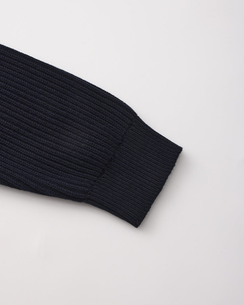 Men's black crew-neck ribbed jumper with a clean, classic silhouette