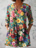 Inés | Vintage Long Sleeve V-Neck Shirt