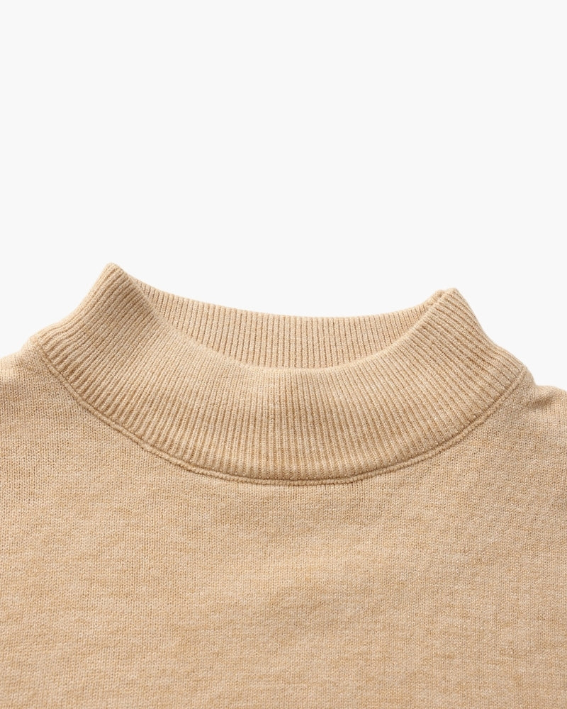 Men's black ribbed roll-neck jumper with a clean structured silhouette