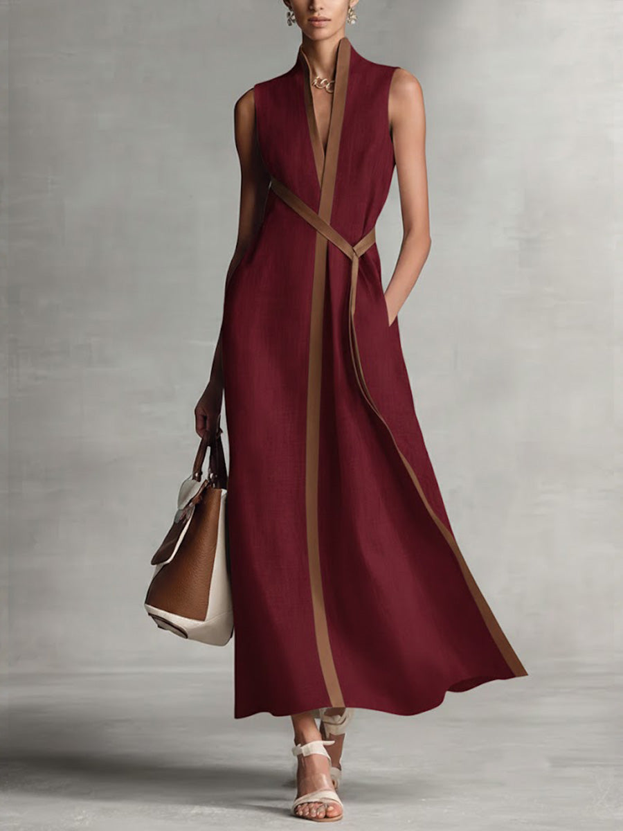 Structured dress with contrast detailing in white, also available in blue, navy, yellow and burgundy