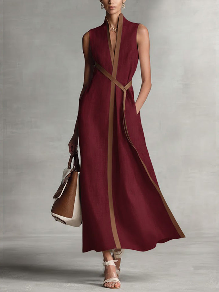 Structured dress with contrast detailing in white, also available in blue, navy, yellow and burgundy