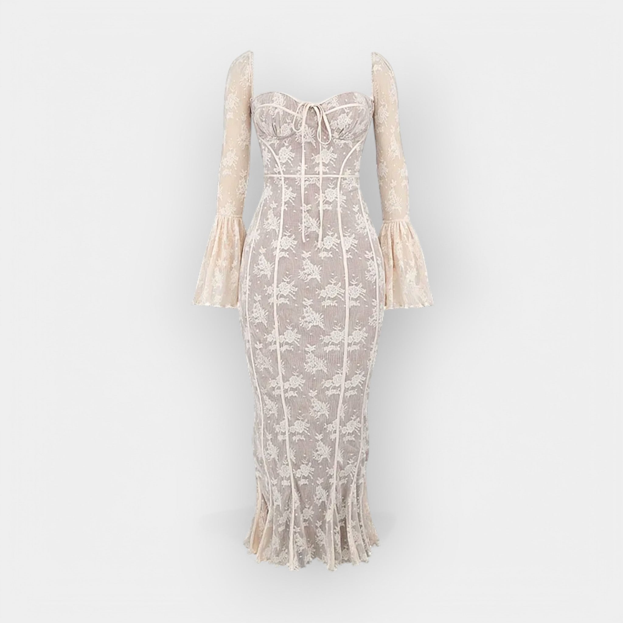 Women's fluid evening maxi dress in a rich tone with a long, sweeping silhouette