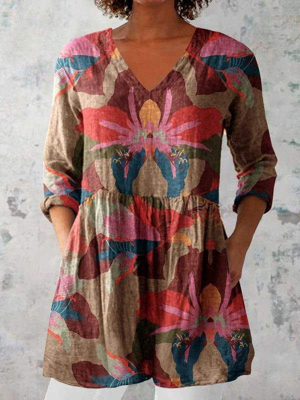 Harmony | Vintage Long Sleeve V-Neck Shirt