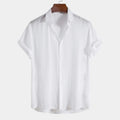 Men's classic summer shirt in white with a pleated front and clean collar