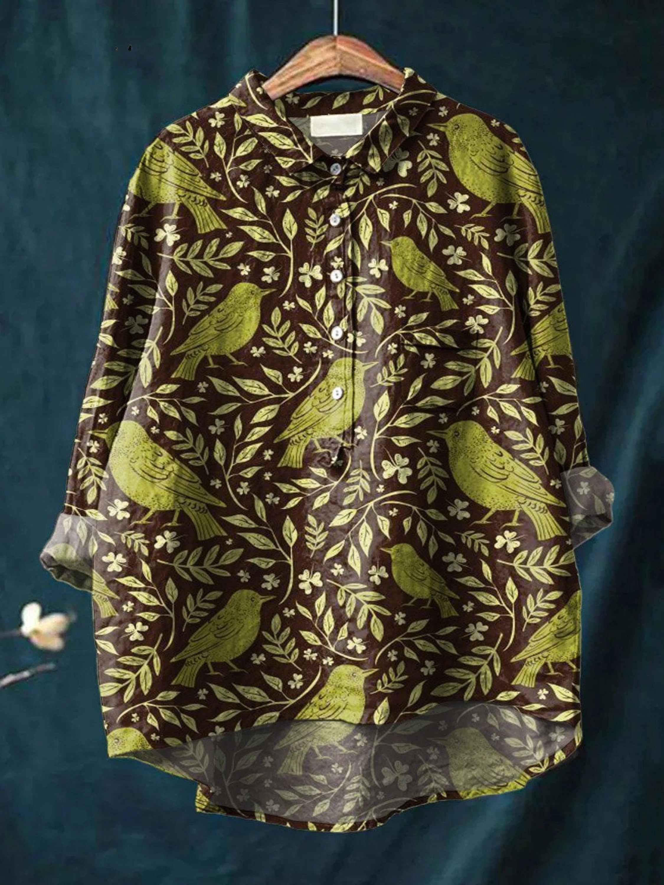 Multicolour printed women's top with a clean, lightweight and flattering relaxed fit