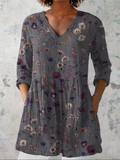 Casandra | Vintage Long Sleeve V-Neck Shirt