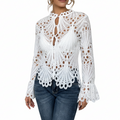 Floaty lightweight summer blouse in white with a feminine, elegant silhouette