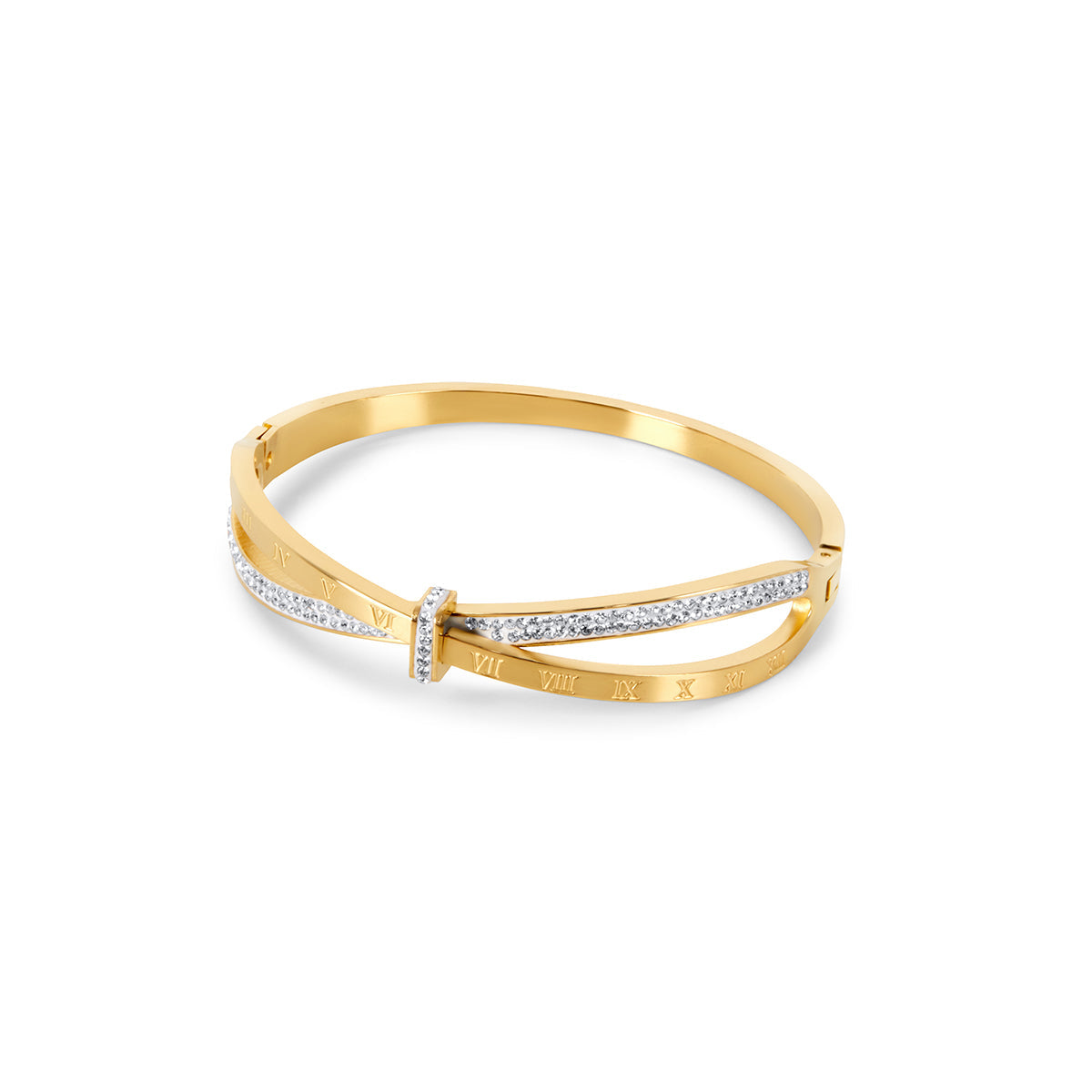 Elegant polished gold bangle bracelet