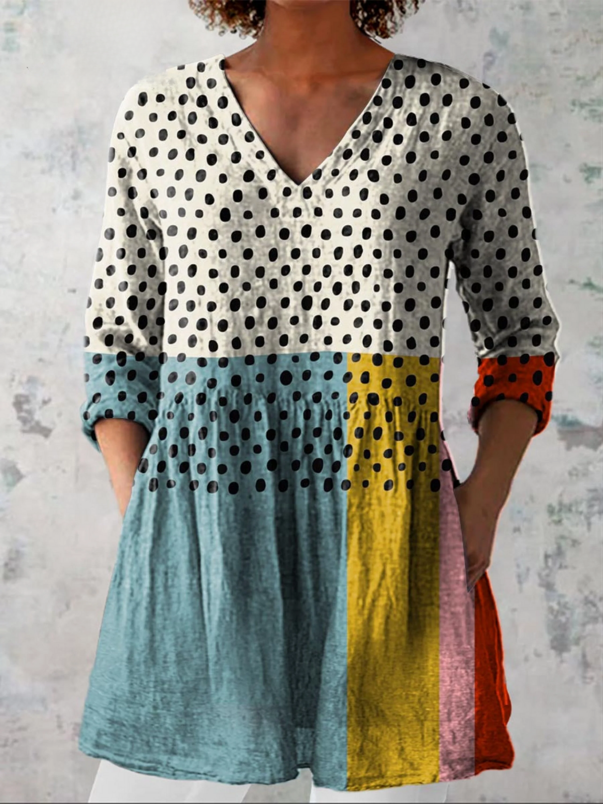 Eloísa | Vintage V-neck long-sleeve shirt