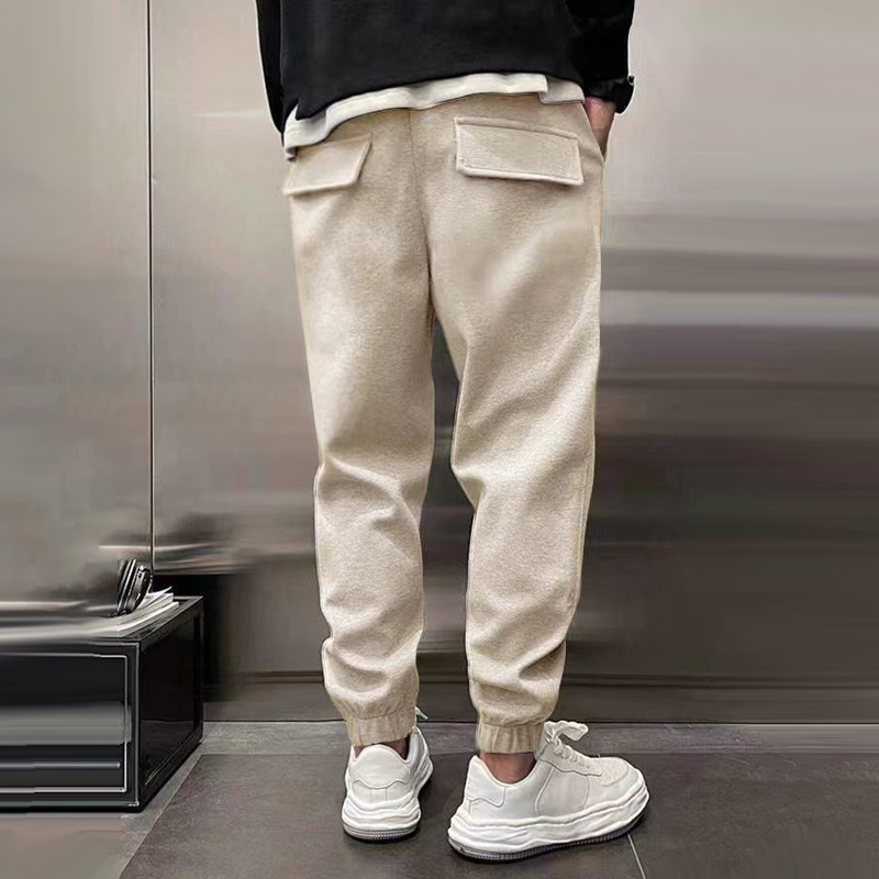 Men's jogger trousers in grey, black and dark navy with a modern tapered relaxed silhouette