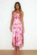 ELIZA™ | Floral Satin One-Shoulder Maxi Dress