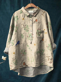 A multicolour classic light top with clean lines and a relaxed, flattering silhouette