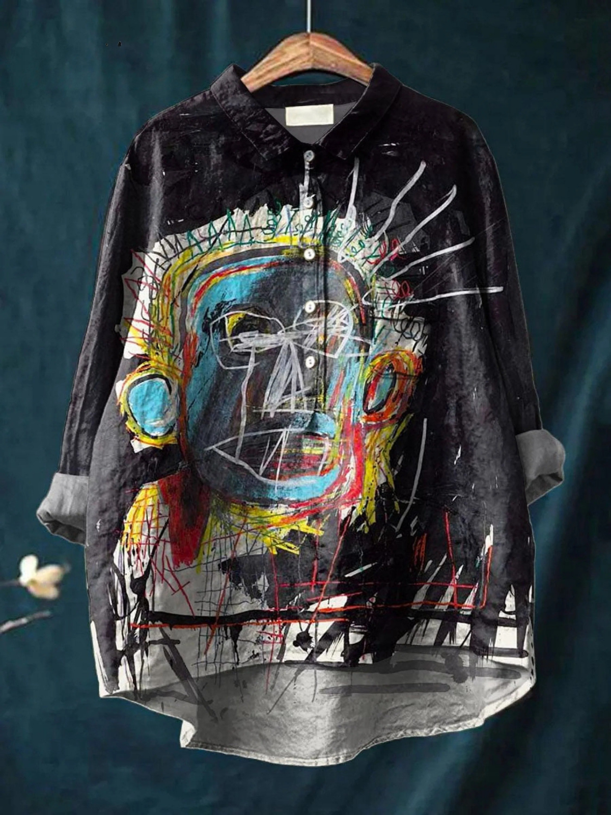 Multicolour printed women's top with a light, airy and relaxed polished look