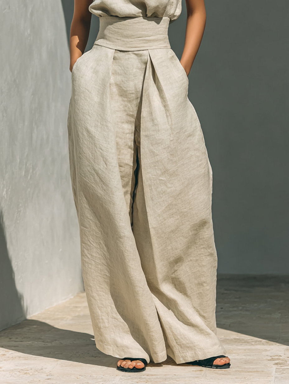 MARIA™ | Minimalist Tank Top and Wide-Leg Trousers Set