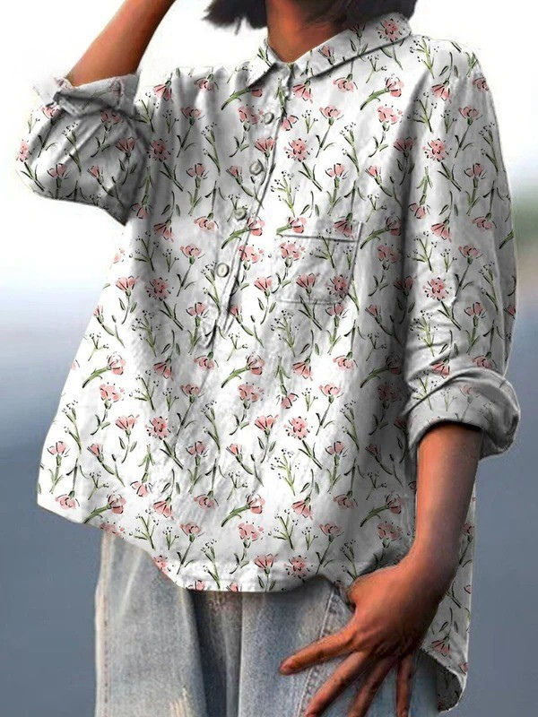Multicolour printed women's top with a light, airy and easy-wearing polished silhouette