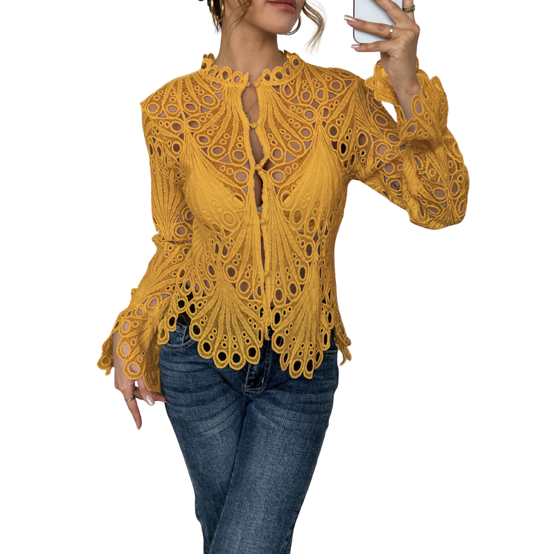 Floaty lightweight summer blouse in white with a feminine, elegant silhouette