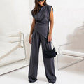 Sienna | Draped Top and Wide-Leg Trousers Two Piece Set