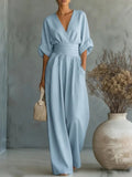 VALENCIA | Elegant Slimming Jumpsuit with V-Neck
