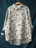 Multicolour printed women's top with a light, airy and polished relaxed silhouette