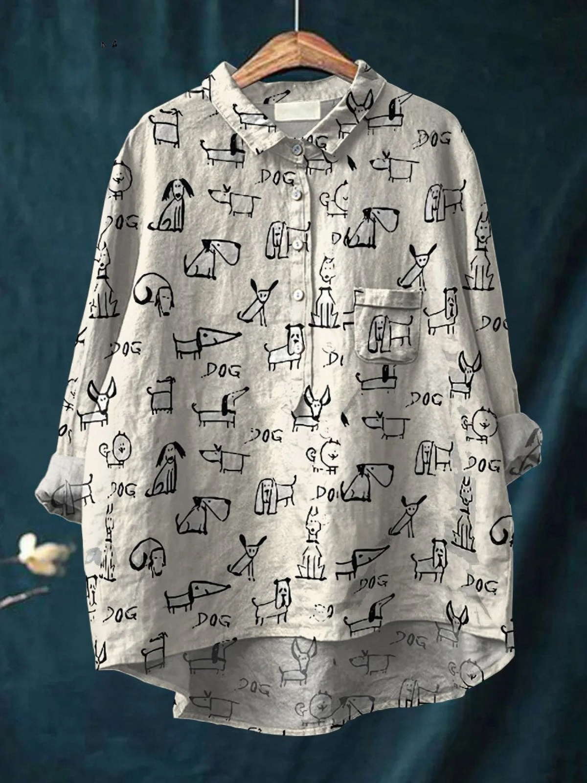 Multicolour printed women's top with a light, airy and polished relaxed silhouette