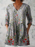 Lana | Vintage V-neck Long Sleeve Shirt