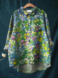 Multicolour printed women's top with a relaxed, clean-lined and lightweight look