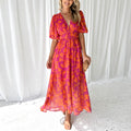 Luna™ - Modern Floral Midi Dress