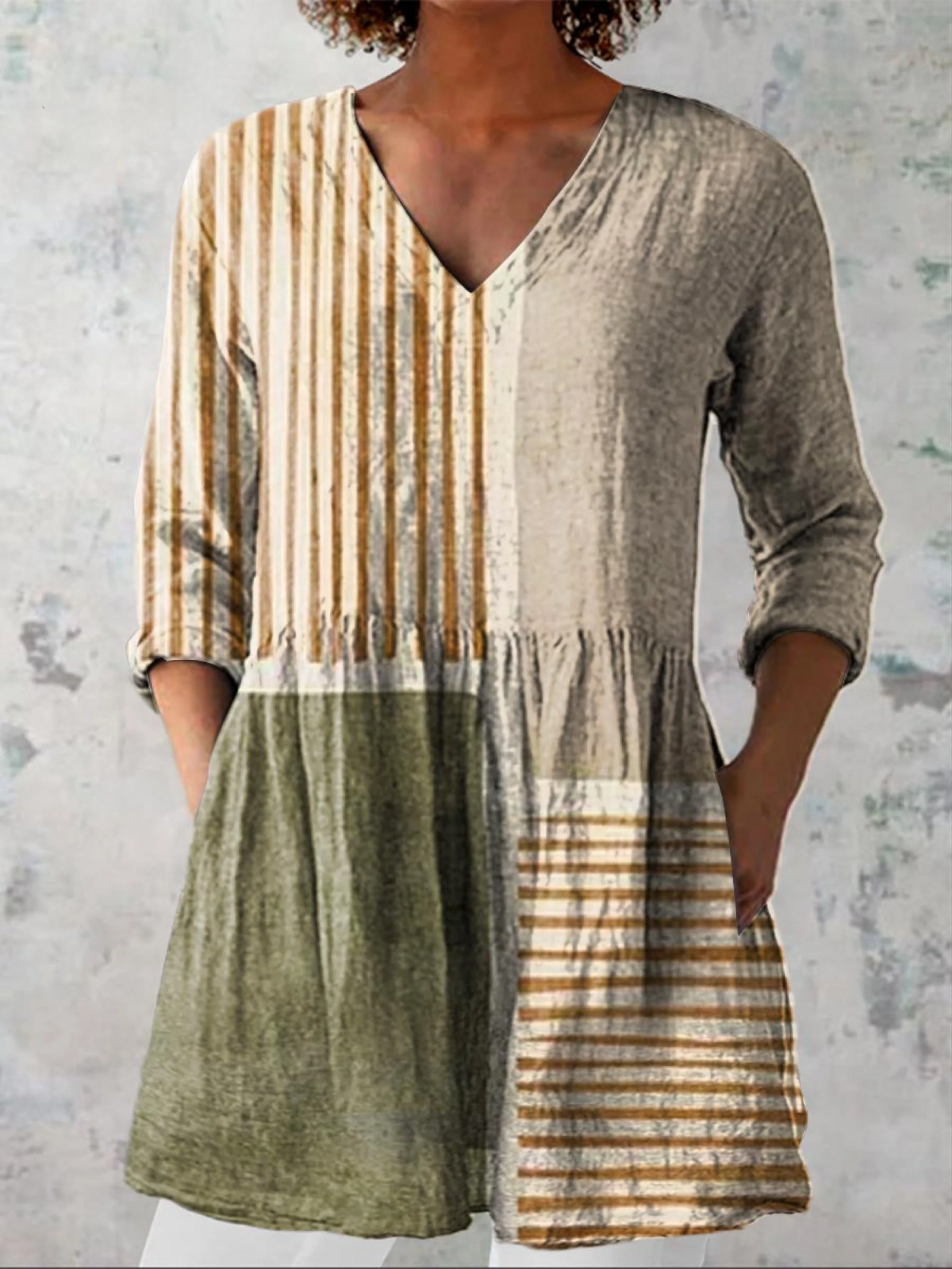 ADA | Vintage Long Sleeve V-Neck Shirt