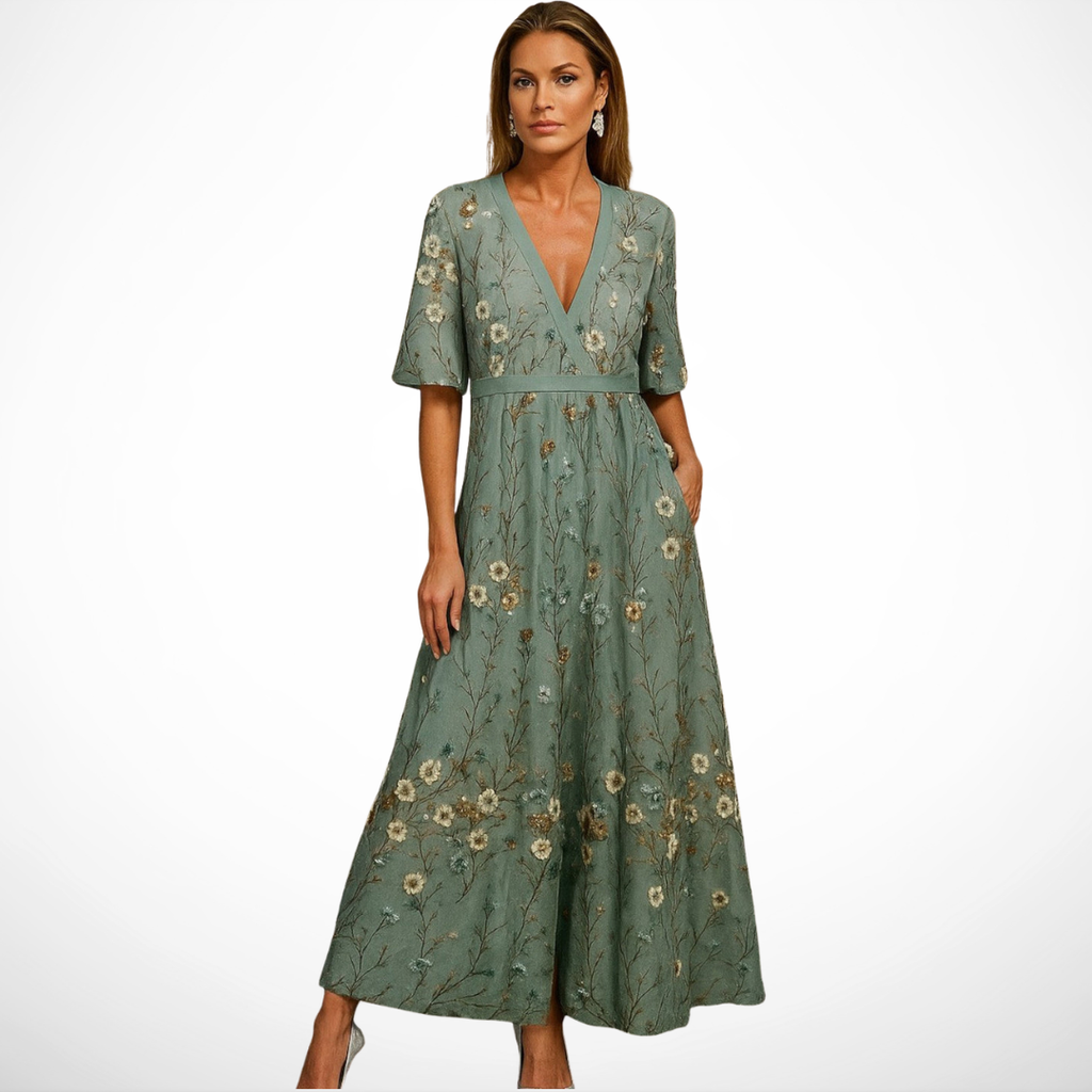 Botanical Elegance Long Dress | The Spark