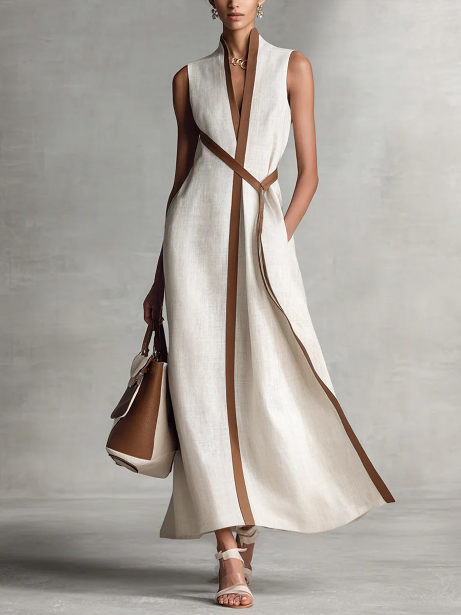 Structured dress with contrast detailing in white, also available in blue, navy, yellow and burgundy