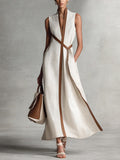 Structured dress with contrast detailing in white, also available in blue, navy, yellow and burgundy