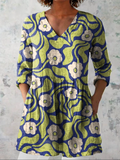 Galina | Vintage Long Sleeve V-Neck Shirt