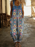 Mira – Floral Denim Overall