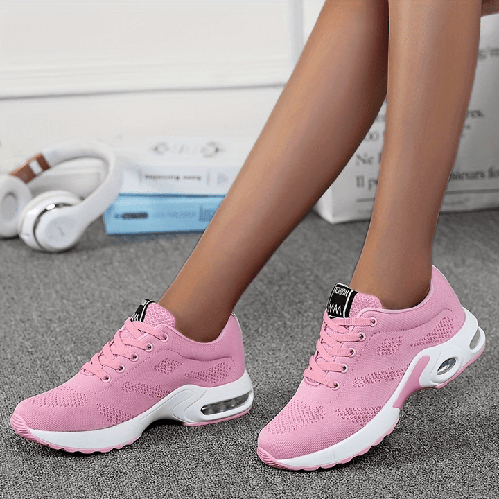 A woman walking further in breathable, air-cushioned non-slip trainers.