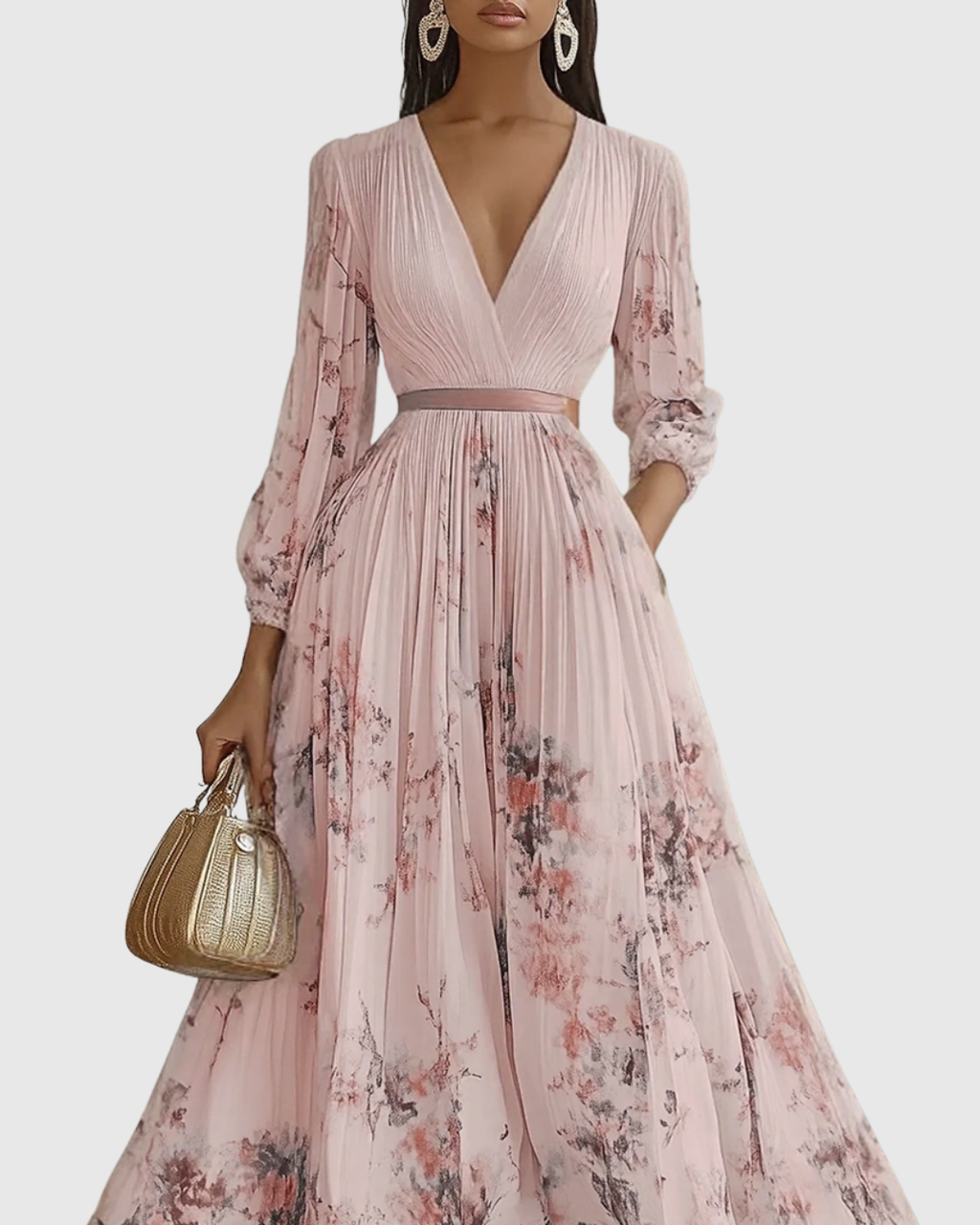Siena™ - Elegant Pleated Maxi Dress