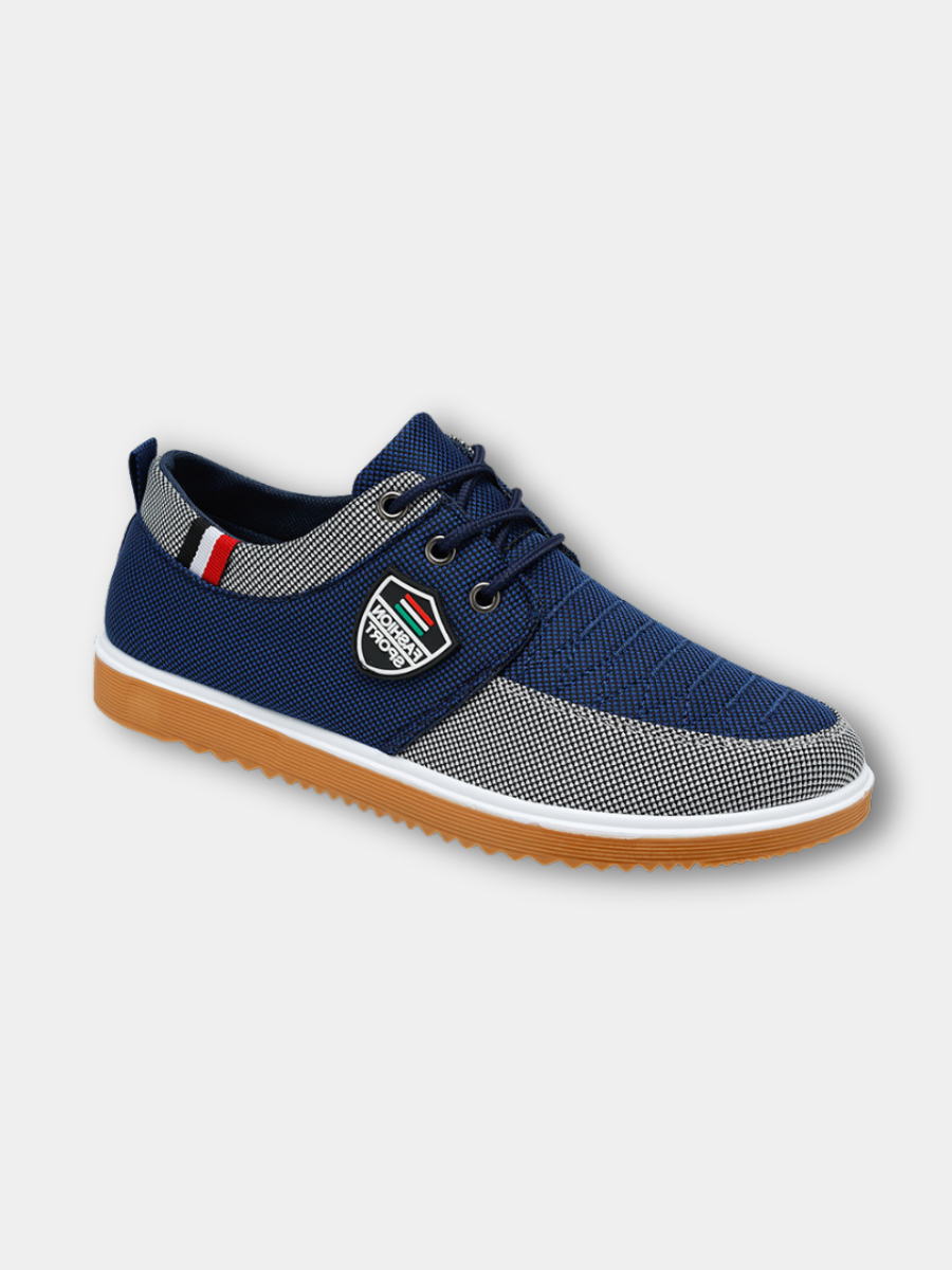 Men's navy premium orthopedic shoes with a sleek upper and cushioned structured sole