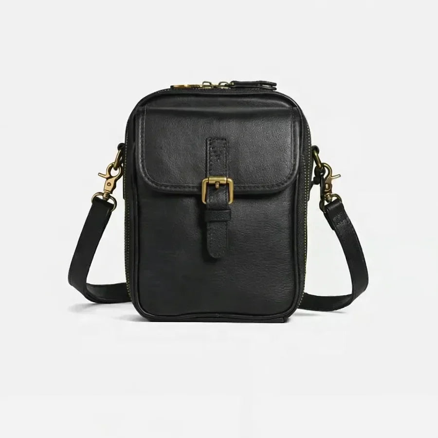 Small structured handbag with multiple pockets, available in light blue, green, orange, black, burgundy, white, pink and navy