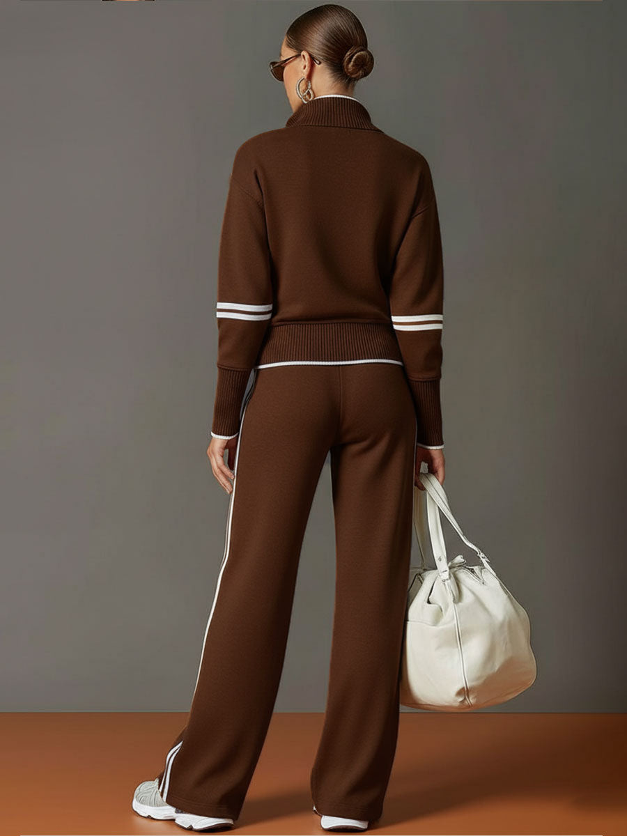 PRISCILLA™ | Elegant Sporty Set with Half-Zip Sweatshirt
