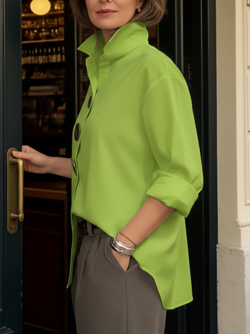 CAMILLE | Women’s Retro Blouse with Stand Collar
