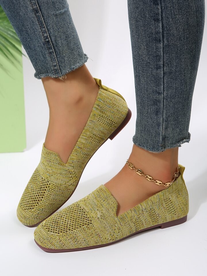 Lightweight breathable slip-on shoe in beige, available in a wide range of colours including black, brown, purple and leopard print