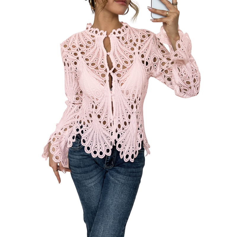 Floaty lightweight summer blouse in white with a feminine, elegant silhouette
