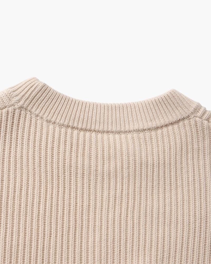 Men's black crew-neck ribbed jumper with a clean, classic silhouette