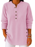 Textured button-front blouse in pink with a relaxed fit and refined finish